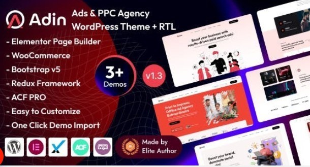 Adin – Advertising & PPC Agency WordPress Theme